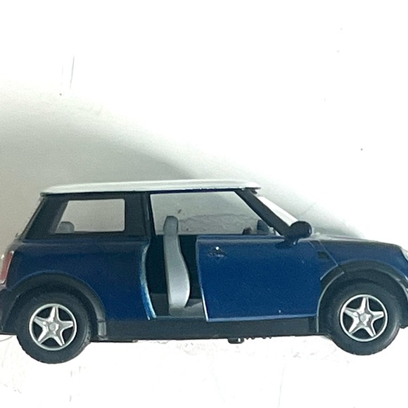 Mini Cooper Car Die Cast Metal Model Blue White - Picture 8 of 9